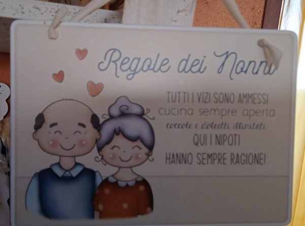 Targhetta regole dei nonni