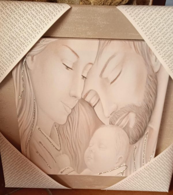 Quadro sacra famiglia cornice