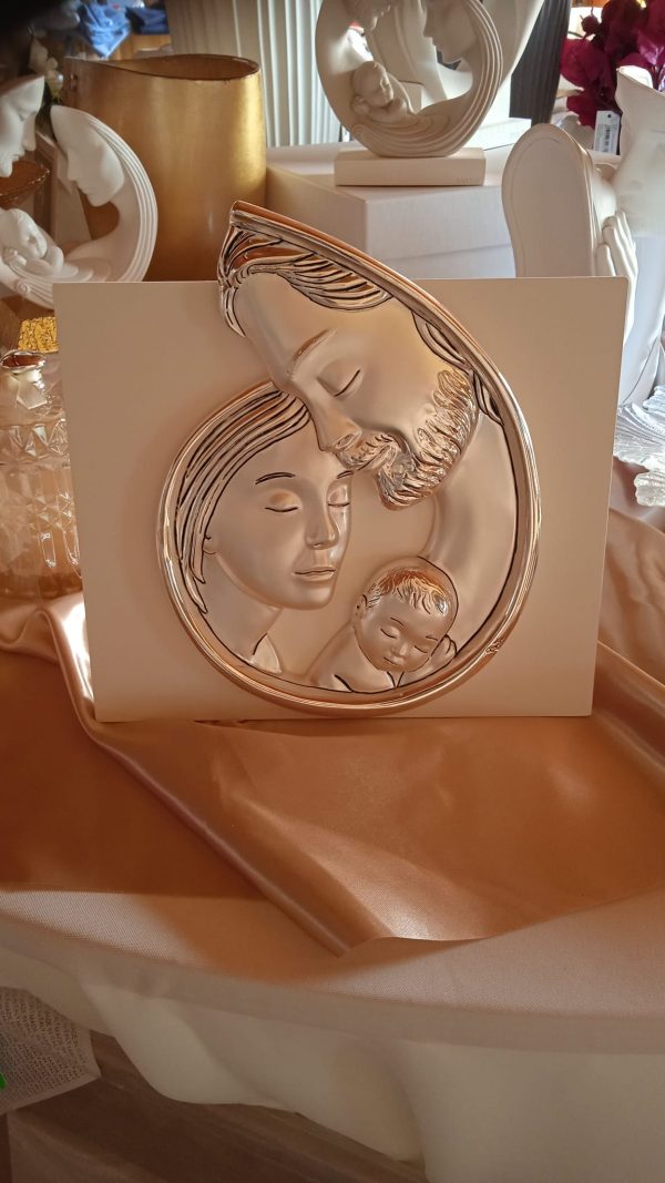 Scultura in argento su base legno